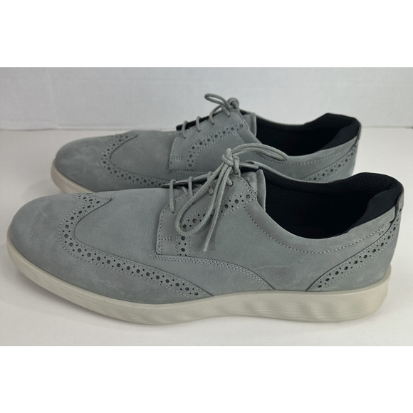 ECCO S Lite Hybrid Grey Oxford Wingtip Shoes Nubuck Brogue EU 45 Men's US 11 - Picture 6 of 16